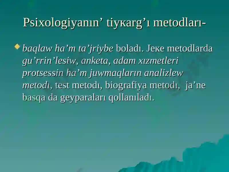Balalar Psixologiyasi Metodlari 3