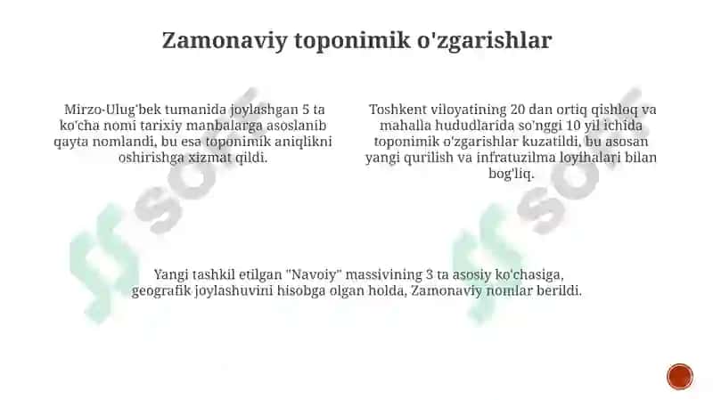 Toshkent va Mirzacho'l toponimik rayoni 3