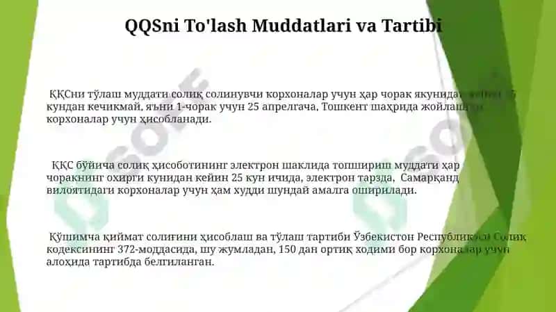 Iqtisodiy modernizatsiya sharoitida qo'shilgan qiymat solig'ini hisoblash va to'lash tartibi 3