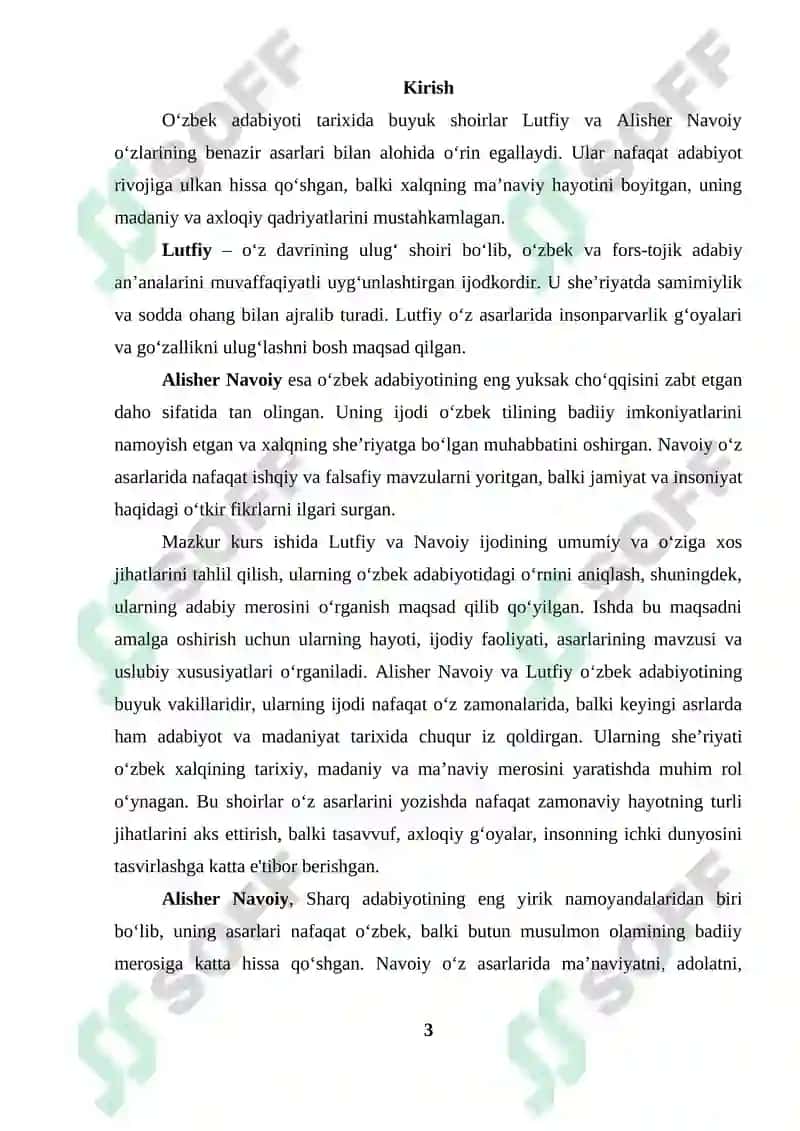 Oʻzbek adabiyoti tarixi fanidan « Lutfiy va Navoiy » 3