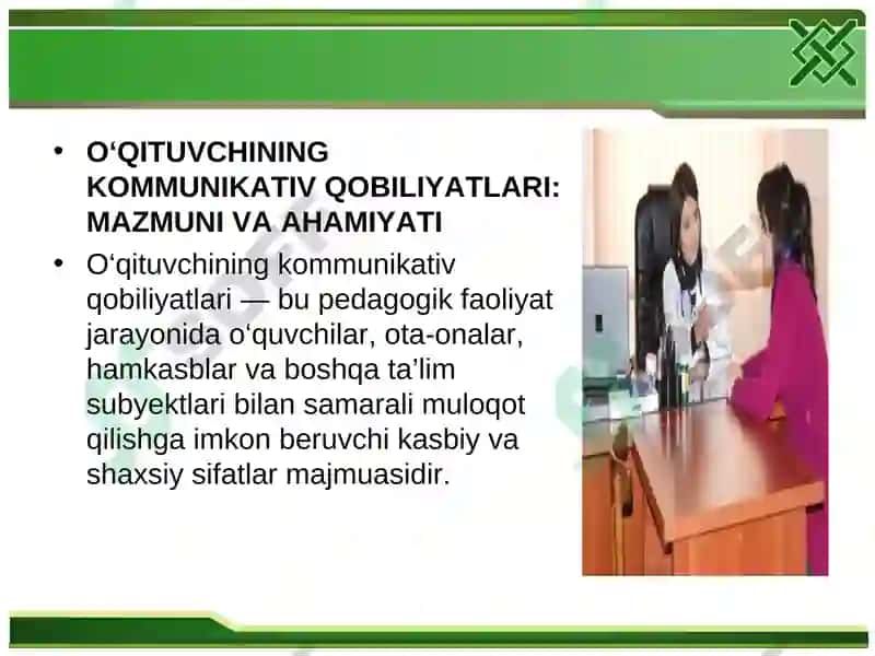 O'qituvchining kommunikativ qobiliyatlarini rivojlantirishga qo'yiladigan talablar 3