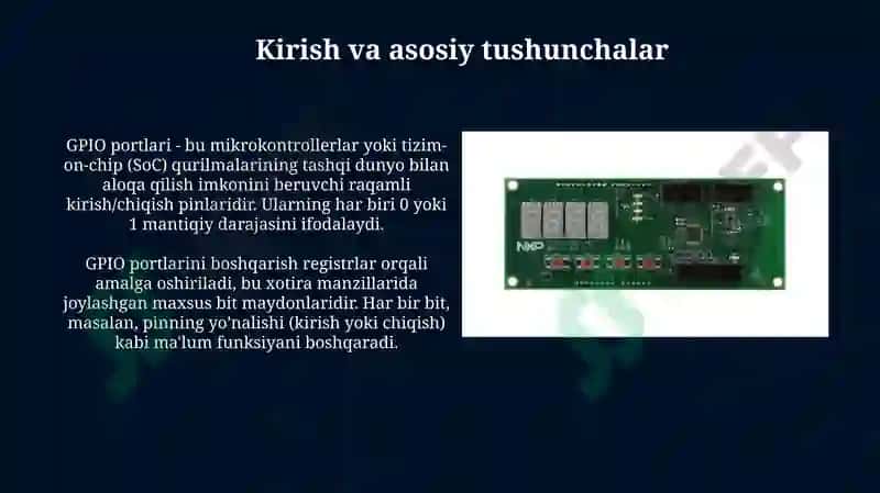 GPIO portlarining registrlar orqali boshqaruvi 3