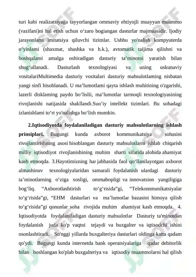 Iqtisodiyotda qo`llaniladigan amaliy dasturiy mahsulotlar 3