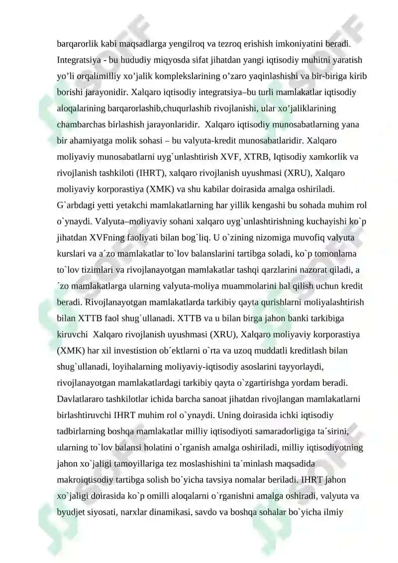 Xalqaro iqtisodiy integratsiya uning mazmun va shakillari 3
