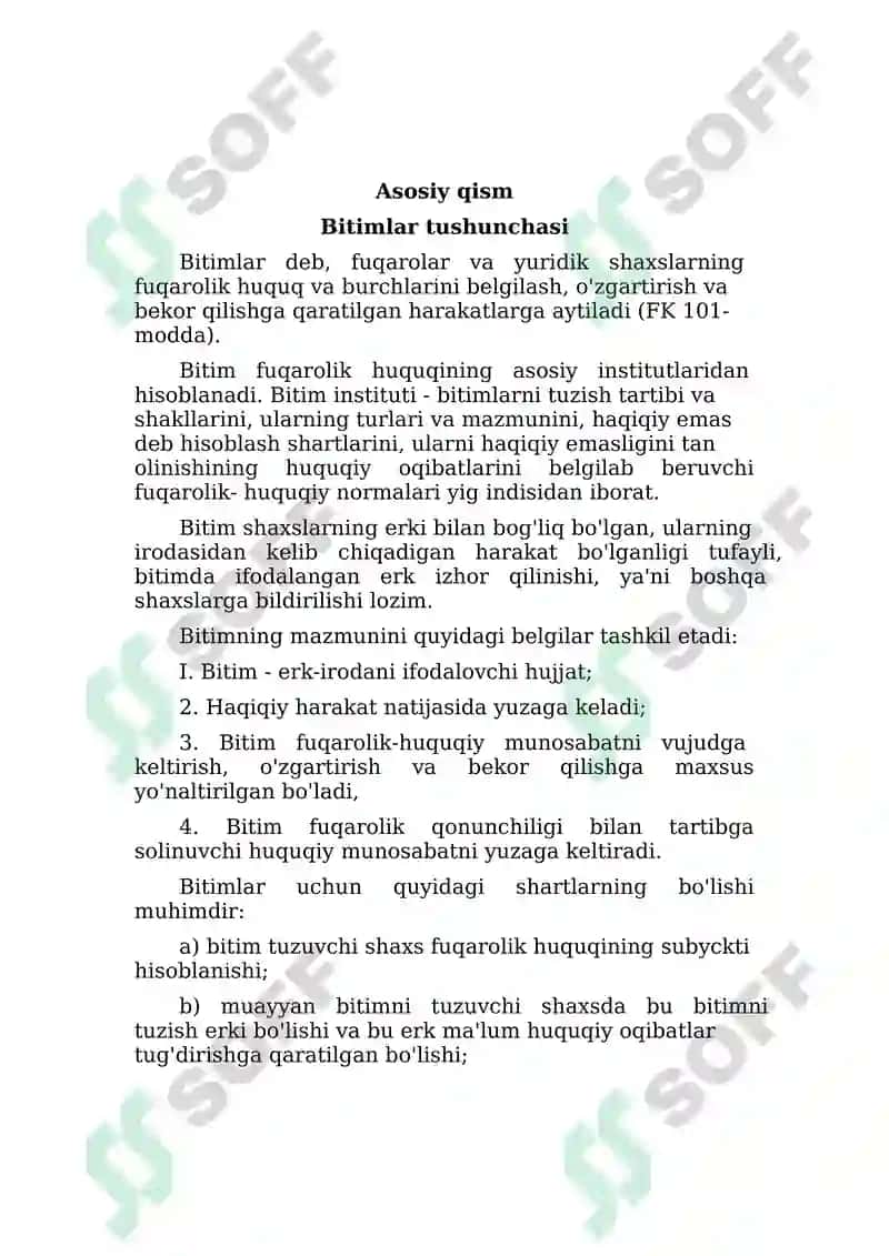 Bitimlar tushunchasi haqida umumiy ma'lumot 3