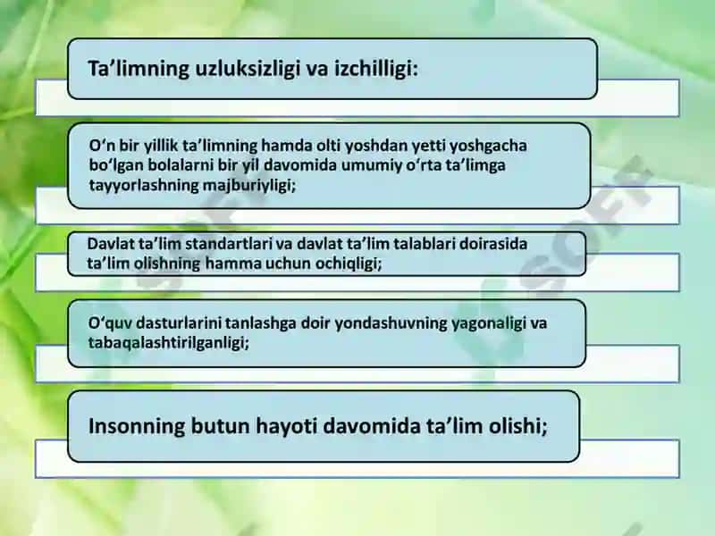 Ta’lim sohasidagi asosiy prinsiplar 3