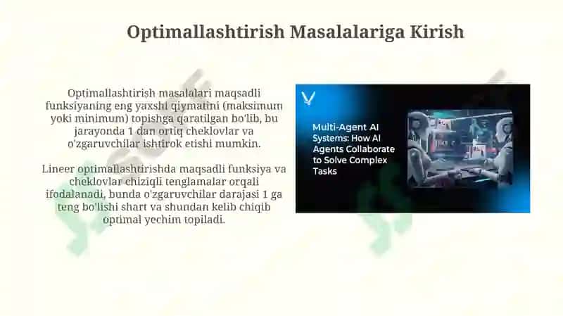 Optimallashtirish Masalalari va ularni yechishda Excel amaliy dasturidan foydalanish 3