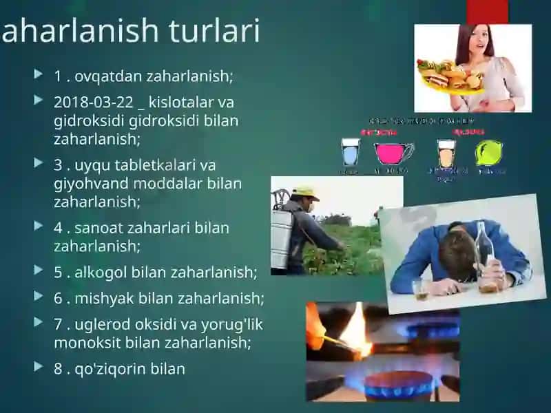 Zaharlanish haqida umumiy ma'lumot 3