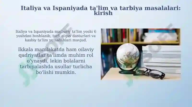Italiya va Ispaniyada ta'lim va tarbiya masalalari 3