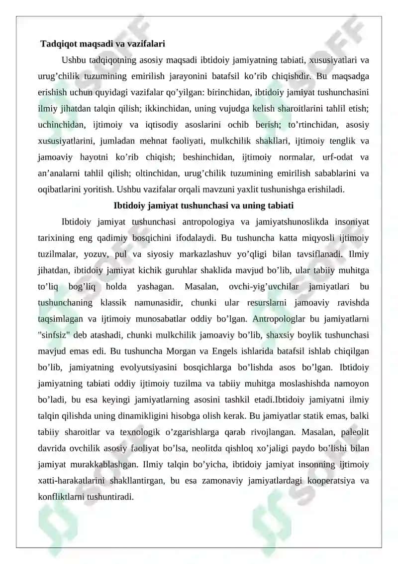 Ibtidoiy jamiyat, uning tabiati va xususiyatlari 3