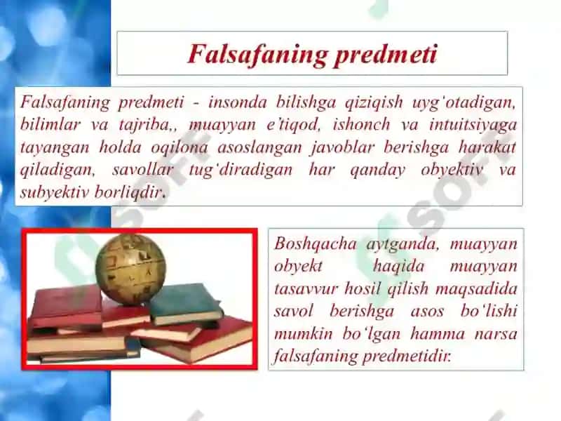 FALSAFA FANINING PREDMETI, MAZMUNI VA JAMIYATDAGI RO‘LI 3