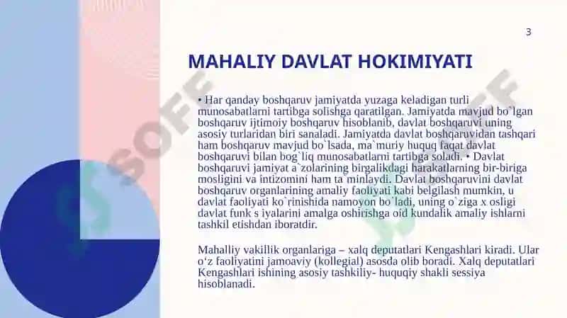 Mahalliy davlat hokimiyati organlari va fuqarolarning o'zini-o'ziboshqarish organlari 3