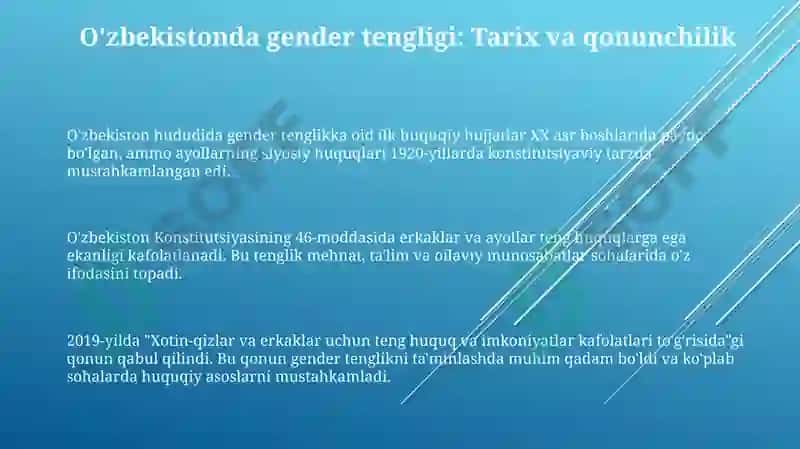 Gender Tengligi va Ayollar huquqlari 3