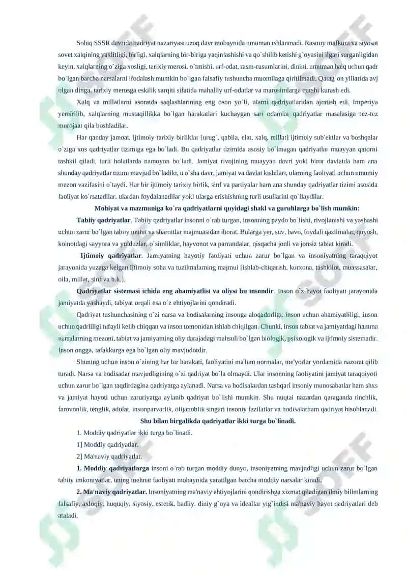 Qadriyatlar falsafasi 3