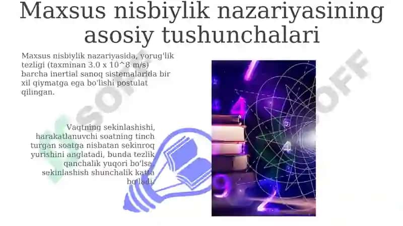 Maxsus nisbiylik nazariyasi elementlari 3