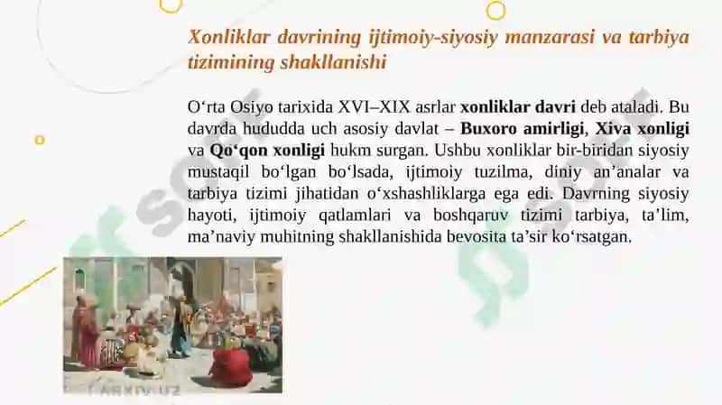 Xonliklar davri Tarix mexanizmi 3
