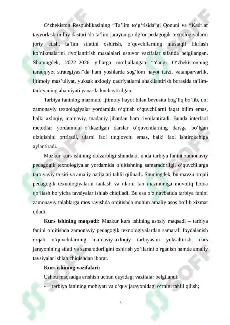 TARBIYA FANINI O‘QITISHDA PEDAGOGIK TEXNOLOGIYALARDAN FOYDALANISH 3