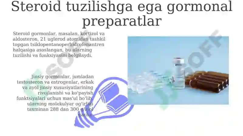 Steroid tuzilishga ega gormonal preparatlar 3
