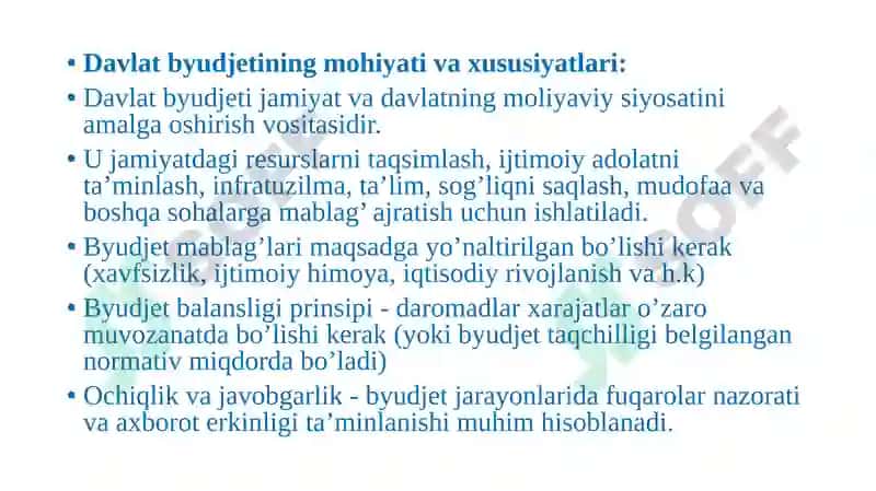 Davlat Byudjeti Tushunchasi va Tizimi 3