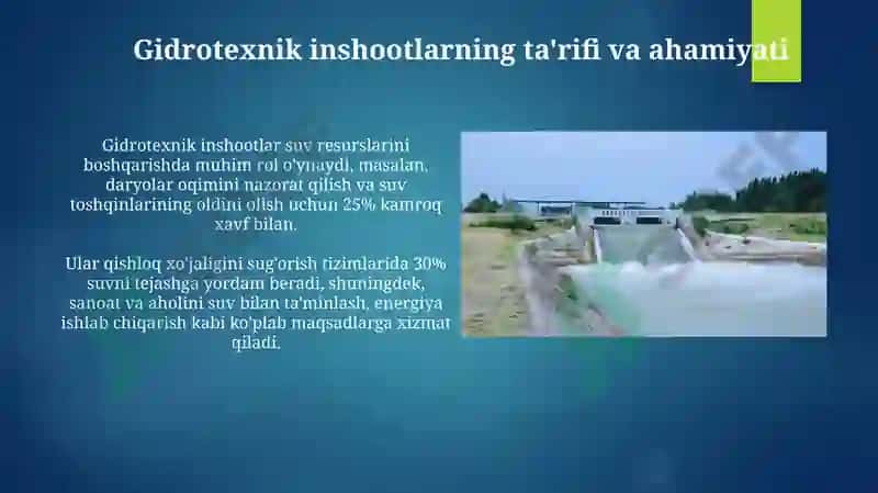 Gidrotexnik inshootlari tōgğrisida umumiy malumot 3