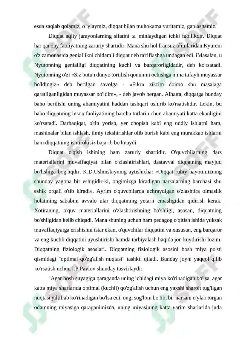 Diqqat va unung nerv-fiziologik asosi 3