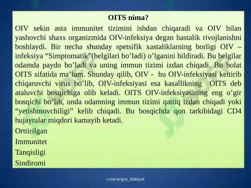 OIV va OITS haqida umumiy ma'lumot 3