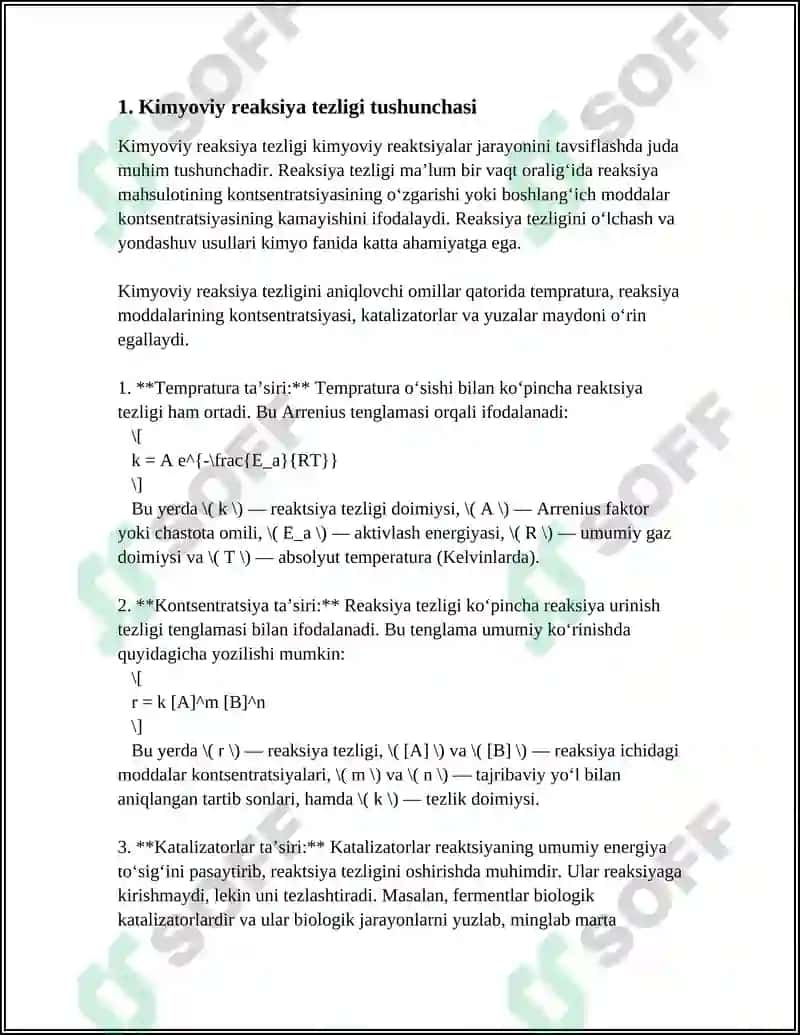 KIMYOVIY REAKSIYA TEZLIGI VA KIMYOVIY KINETIKA 3