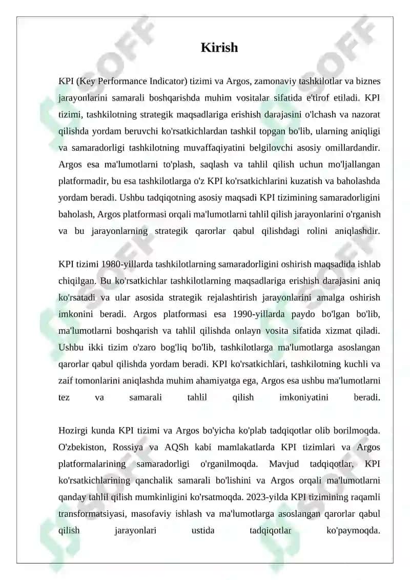 KPI tizimlari va Argos platformasi 3
