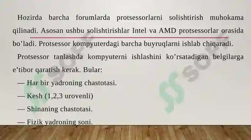 Kompyuter protsessorlarining tuzilishilari 3