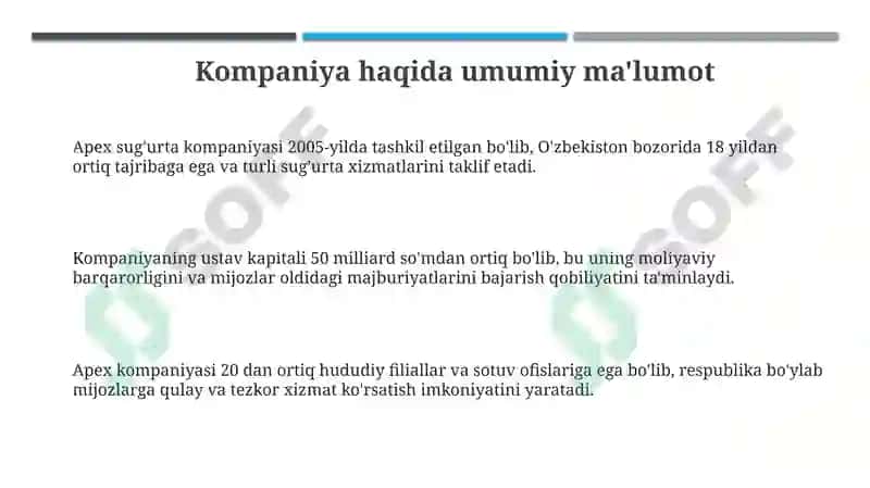 Apex insurancesugurtakompaniyasi 3