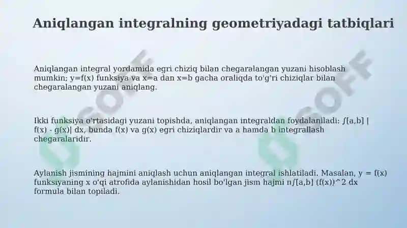 Aniq integral tatbiqlari 3