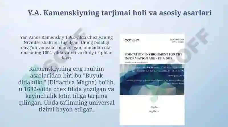 Y. A Kamenskiyning pedagogik nazariyasi 3