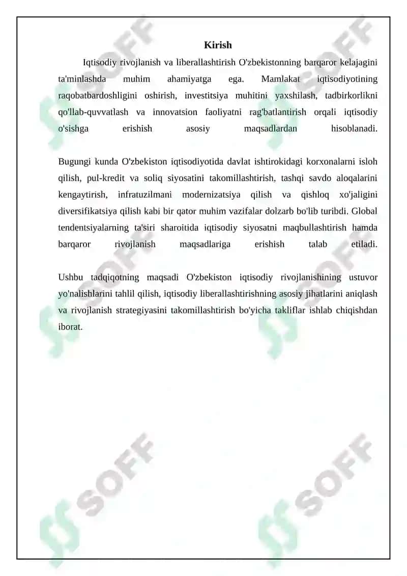 Iqtisodiyotni rivojlantirish va liberallashtirishning ustuvor yo'nalishlari 3