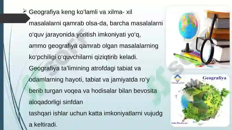 Geografiya ta’limida sinfdan tashqari ishlar. 3
