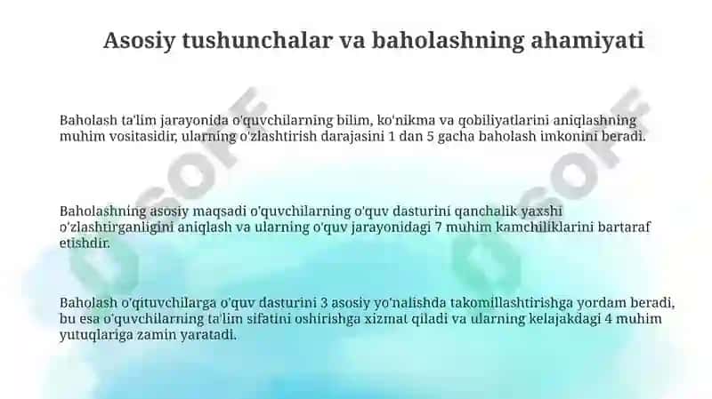 Boshlangʻich sinflarda o'quvchilarning bilim, ko'nikma va qobiliyatlarini aniqlash 3