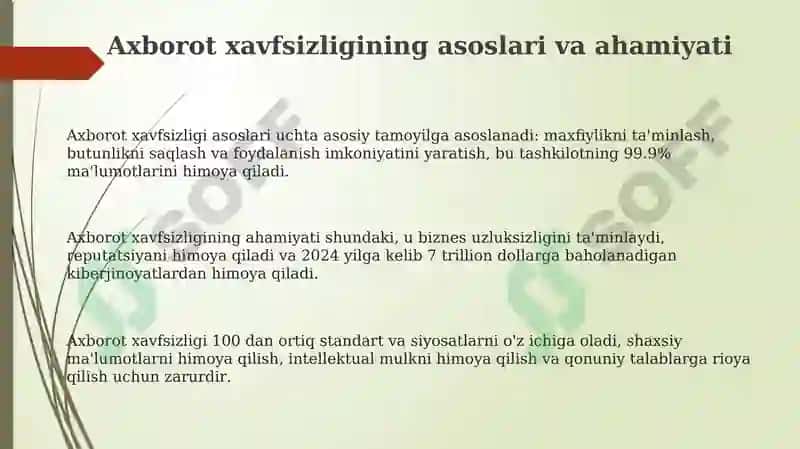 Axborot xavfsizligi 3
