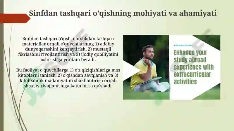 Sinfdan tashqari o‘qish metodikasi 3