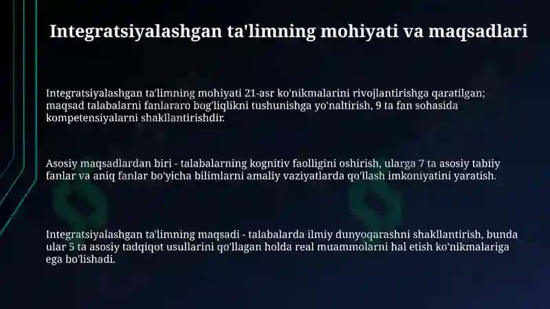 Integratsiyalashgan ta'limning mohiyati va maqsadlari 3