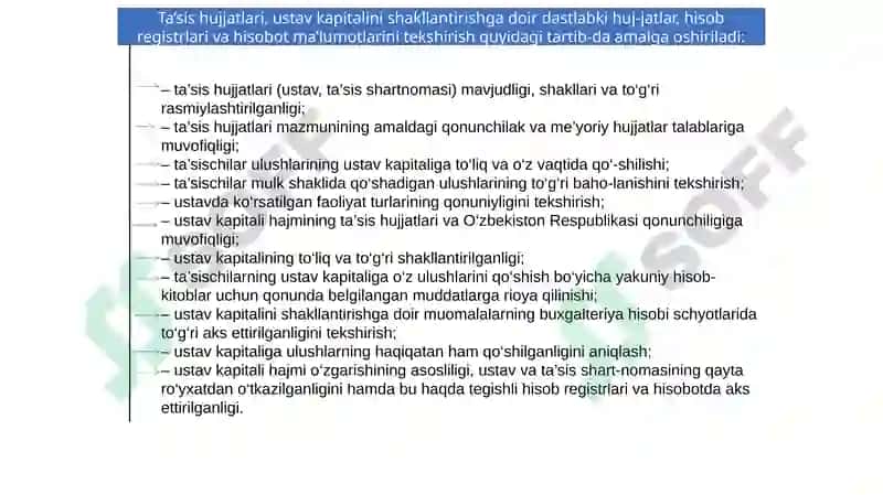 Korxona ustav va kapitalining auditini tashkil etish va o'tkazish tartibi 3