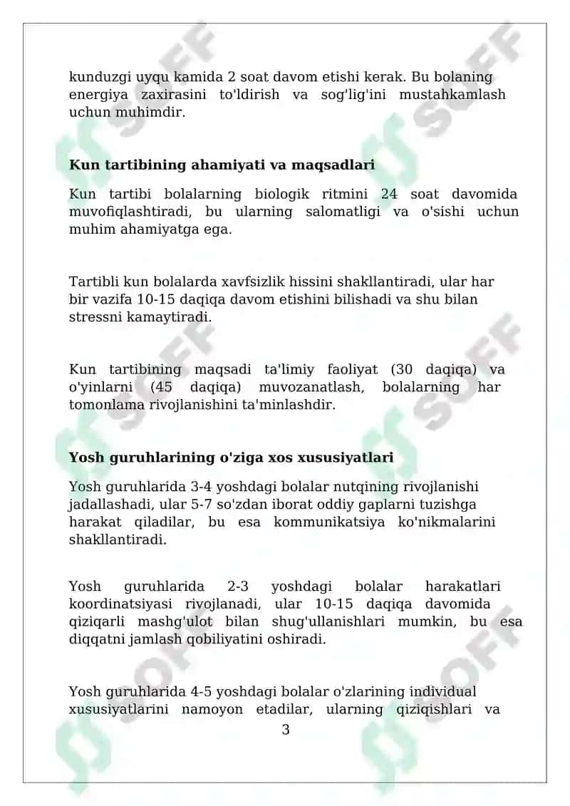 Maktabgacha taʼlim tashkiloti guruhlarida kun tartibini toʻgʻri tashkil qilish 3