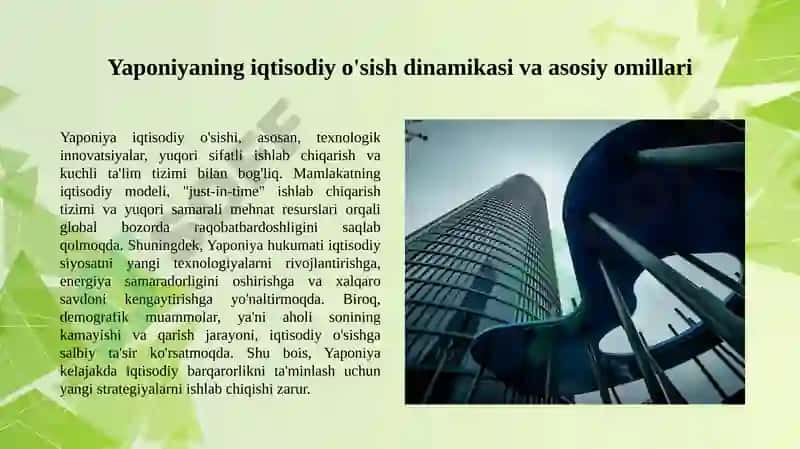Yaponiya Davlatining Makroiqtisodiy Ko'rsatkichlari Tasnifi 3