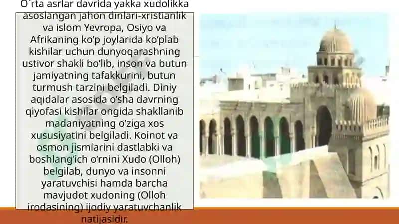 Sharq va G`arb mamlakatlarining o`rta asrlar madaniyatida dinning ustuvorligi 3