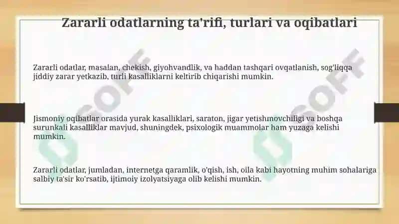 Zararli odatlardan saqlanish va oldini olish usullari 3