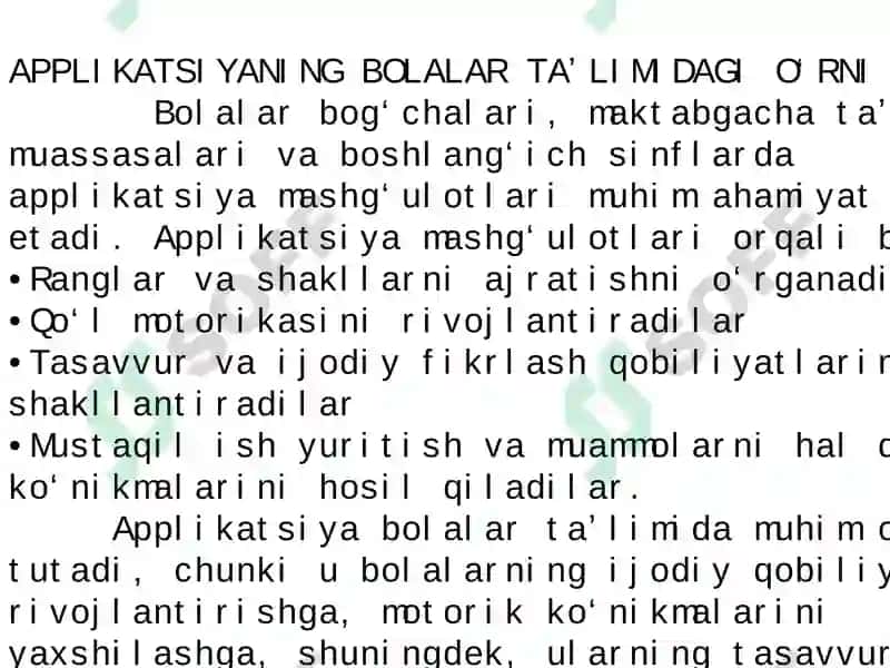 IJODIY QOBILIYATLARINI SHAKLLANTIRISHDA APPLIKATSIYANING OʻRNI 3