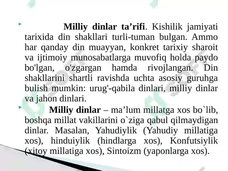 Milliy Dinlar 3