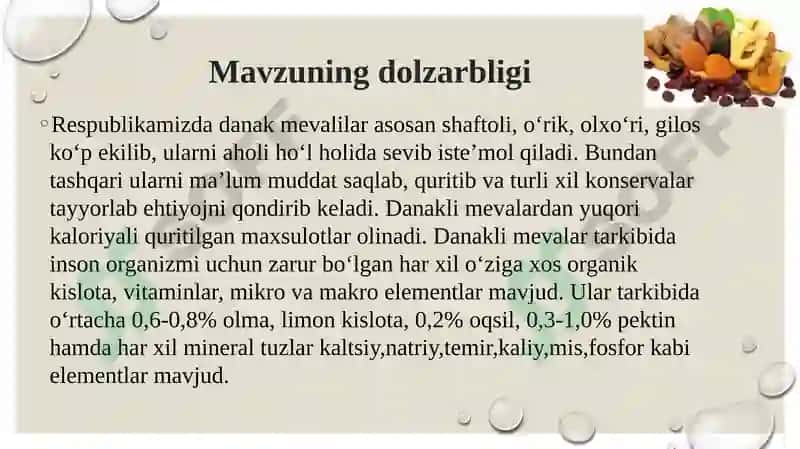 Danakli mevalarni zamonaviy quritish va saqlash usullari 3