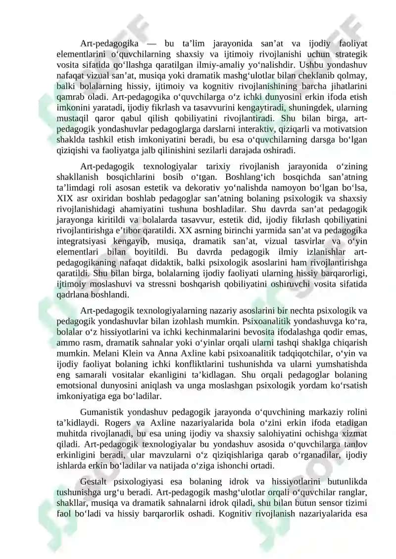 Esse.  Ta’lim jarayonida art-pedagogik texnologiyalar 3