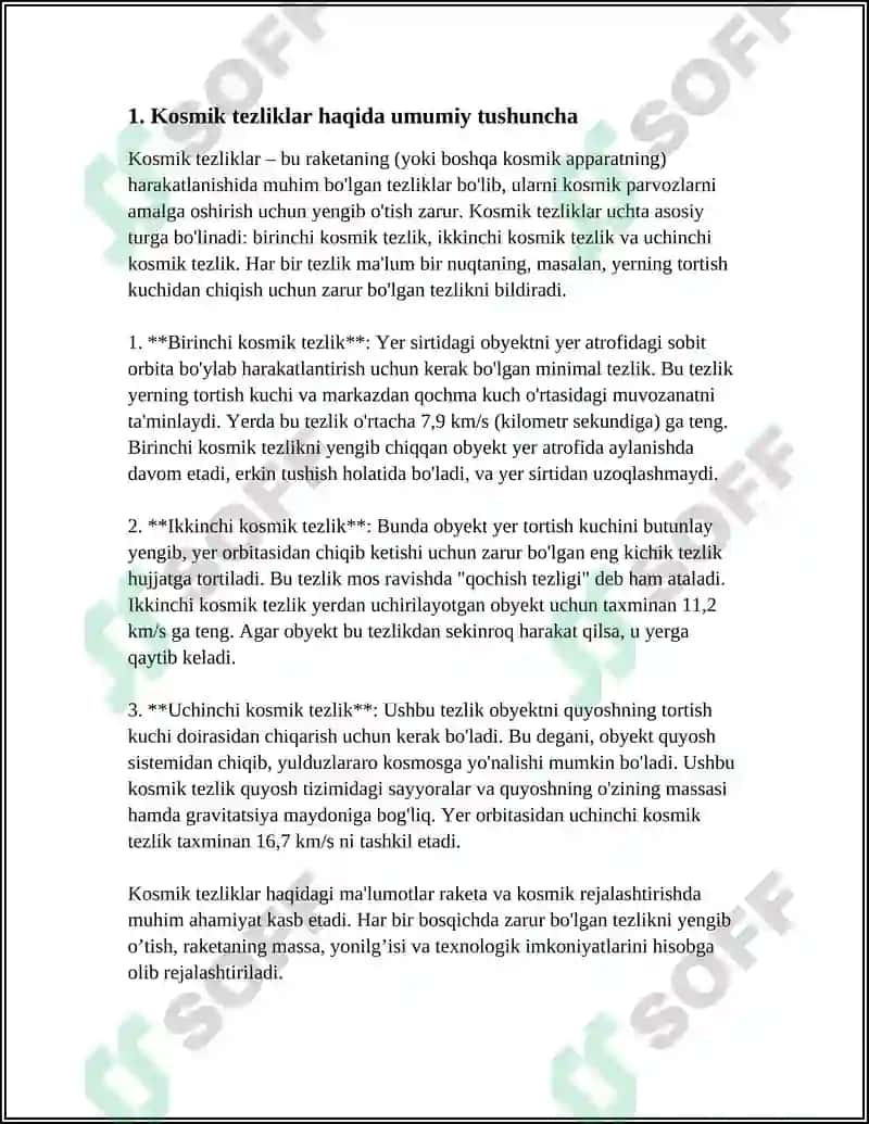 KOSMIK TEZLIKLAR TOGRISIDA TUSHINCHA 3
