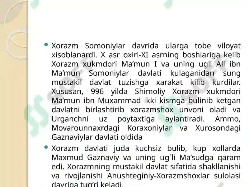Xorazmshoh-anushteginiylar davlatining ma’muriy tuzilishi, boshqaruv tartiblari 3