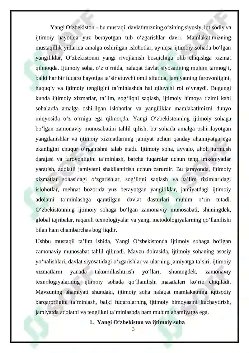 Yangi O‘zbekistonda ijtimoiy sohaga bo‘lgan zamonaviy munosabat 3